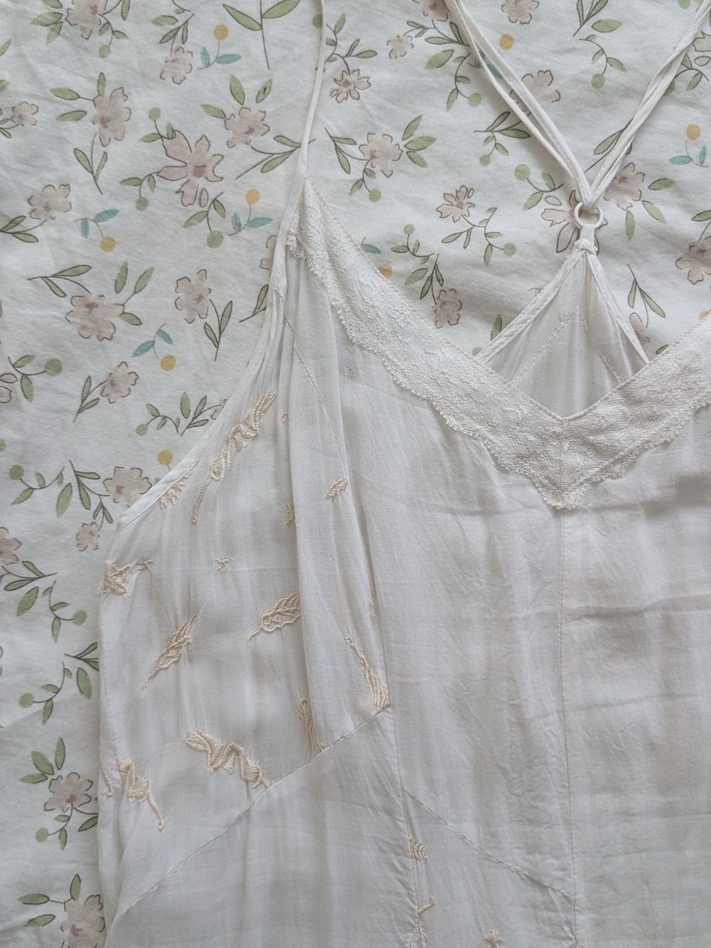 Free People Cream Lace-Trim Slip Top - Picture 6 of 12